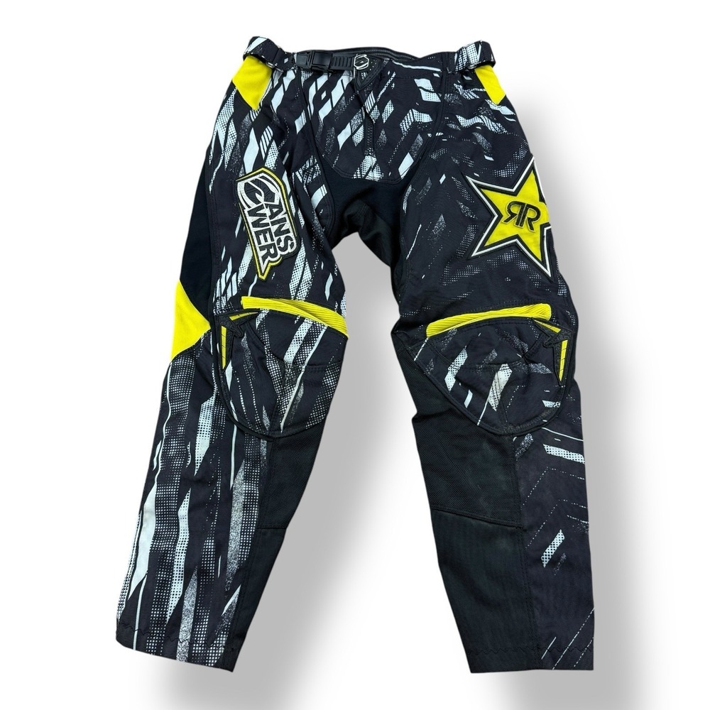 Answer Racing Rockstar Youth Size 26 Motocross Pants Black Yellow‎ Energy Drink